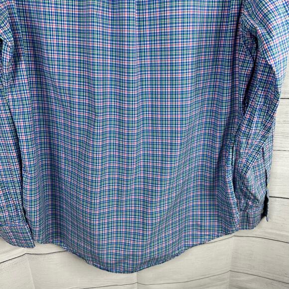 Ralph Lauren Blue Pink Pony Mens size L Button Down Long Sleeve Striped Shirt - Picture 6 of 8